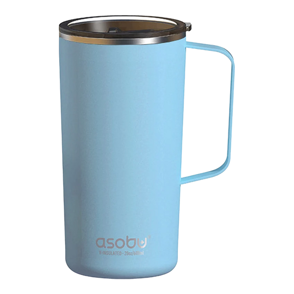 ספל תרמי נירוסטה 600 מ"ל ציפוי קרמי פנימי Tower Mug מבית ASOBU תכלת