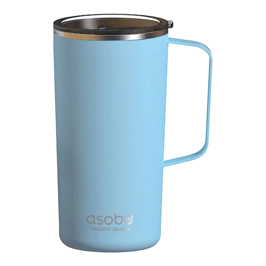 ספל תרמי נירוסטה 600 מ"ל ציפוי קרמי פנימי Tower Mug מבית ASOBU תכלת